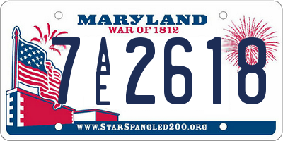 MD license plate 7AE2618