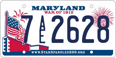 MD license plate 7AE2628