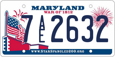 MD license plate 7AE2632