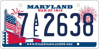 MD license plate 7AE2638