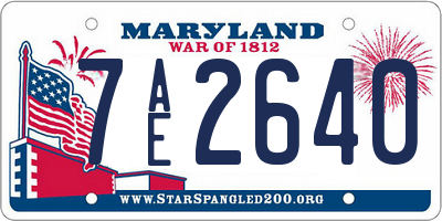 MD license plate 7AE2640