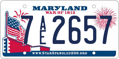 MD license plate 7AE2657