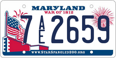 MD license plate 7AE2659