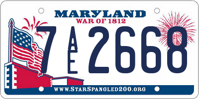 MD license plate 7AE2668