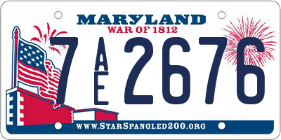 MD license plate 7AE2676