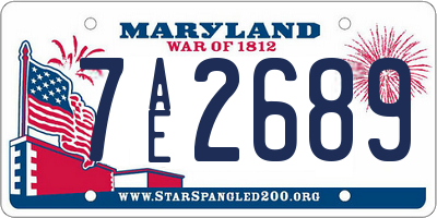 MD license plate 7AE2689