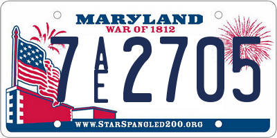 MD license plate 7AE2705