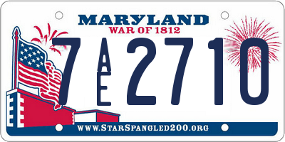 MD license plate 7AE2710