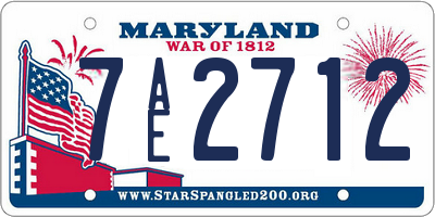 MD license plate 7AE2712
