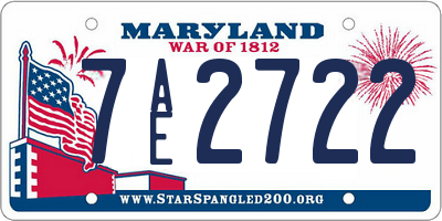 MD license plate 7AE2722
