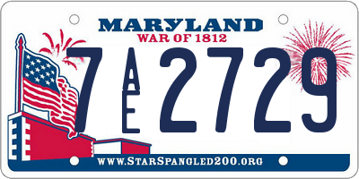 MD license plate 7AE2729