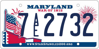 MD license plate 7AE2732