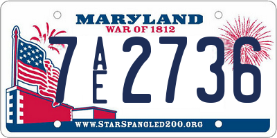 MD license plate 7AE2736