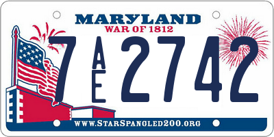 MD license plate 7AE2742