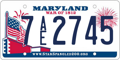 MD license plate 7AE2745