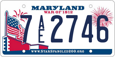 MD license plate 7AE2746
