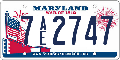 MD license plate 7AE2747