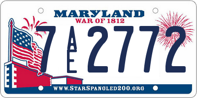MD license plate 7AE2772