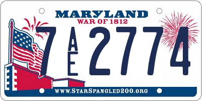 MD license plate 7AE2774