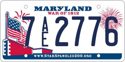 MD license plate 7AE2776