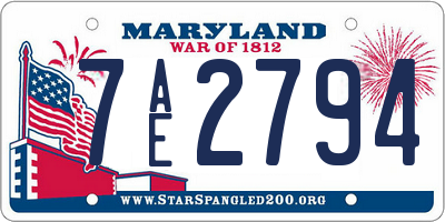 MD license plate 7AE2794