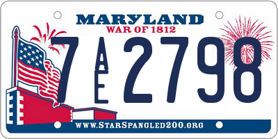 MD license plate 7AE2798
