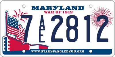 MD license plate 7AE2812
