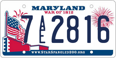 MD license plate 7AE2816