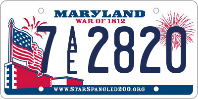 MD license plate 7AE2820