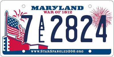 MD license plate 7AE2824