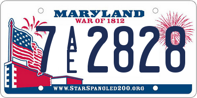 MD license plate 7AE2828