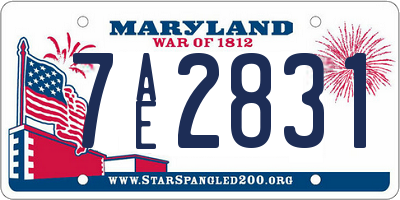 MD license plate 7AE2831