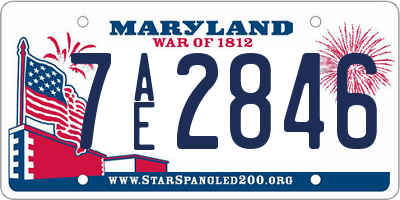 MD license plate 7AE2846
