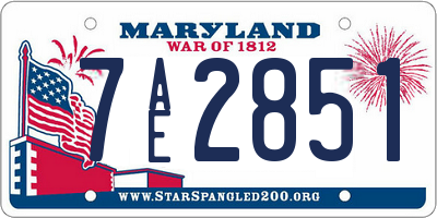 MD license plate 7AE2851