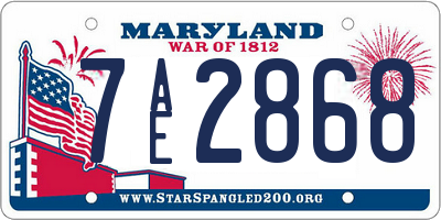 MD license plate 7AE2868