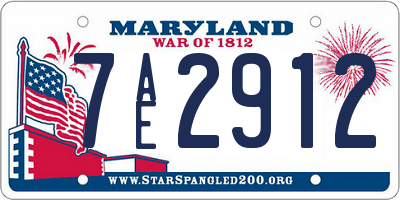 MD license plate 7AE2912