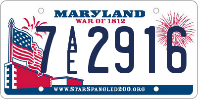 MD license plate 7AE2916