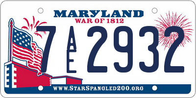 MD license plate 7AE2932