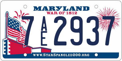 MD license plate 7AE2937