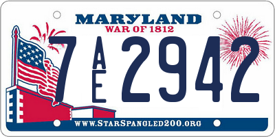 MD license plate 7AE2942