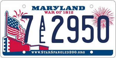 MD license plate 7AE2950