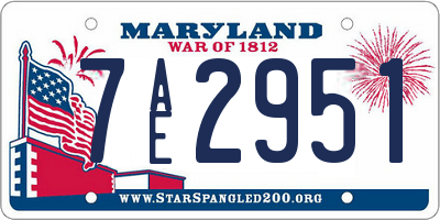 MD license plate 7AE2951