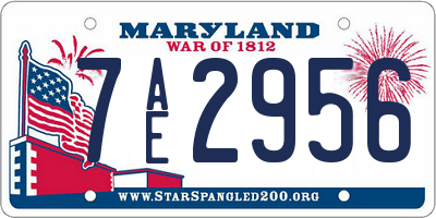 MD license plate 7AE2956