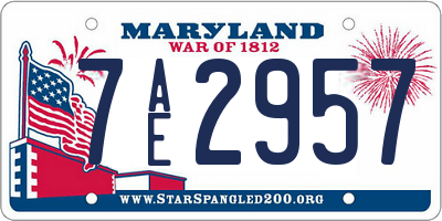 MD license plate 7AE2957