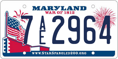 MD license plate 7AE2964
