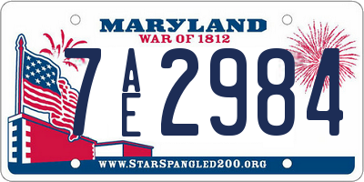 MD license plate 7AE2984