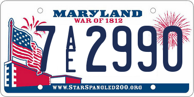 MD license plate 7AE2990