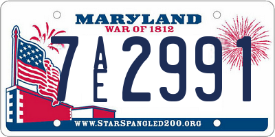 MD license plate 7AE2991