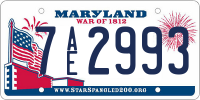 MD license plate 7AE2993