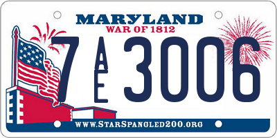 MD license plate 7AE3006